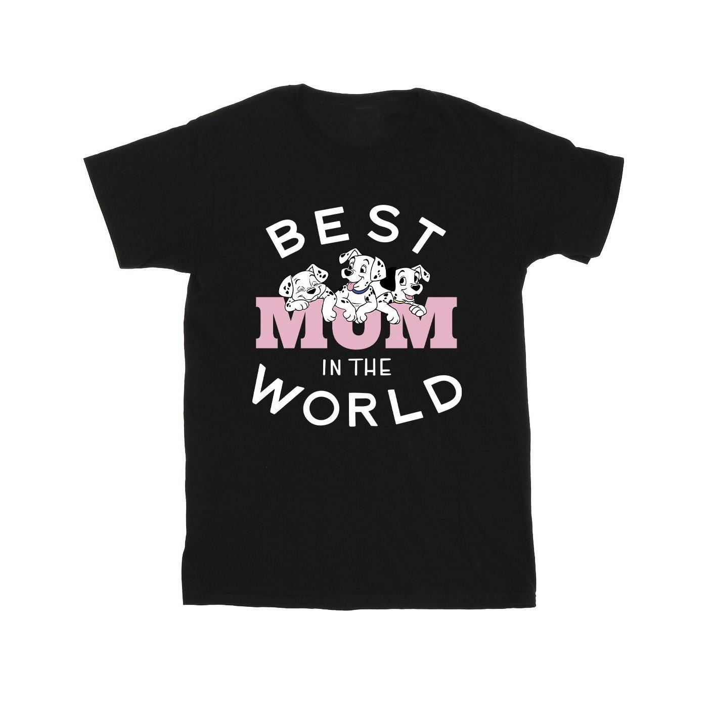 Image of 101 Dalmatians Best Mum In The World Tshirt Mädchen Schwarz 152-158