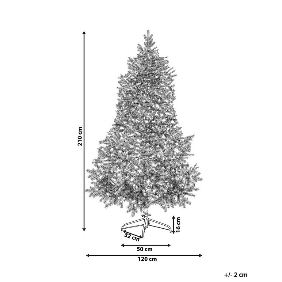Beliani Sapin de Noël artificiel enneigé en PVC TATLOW  