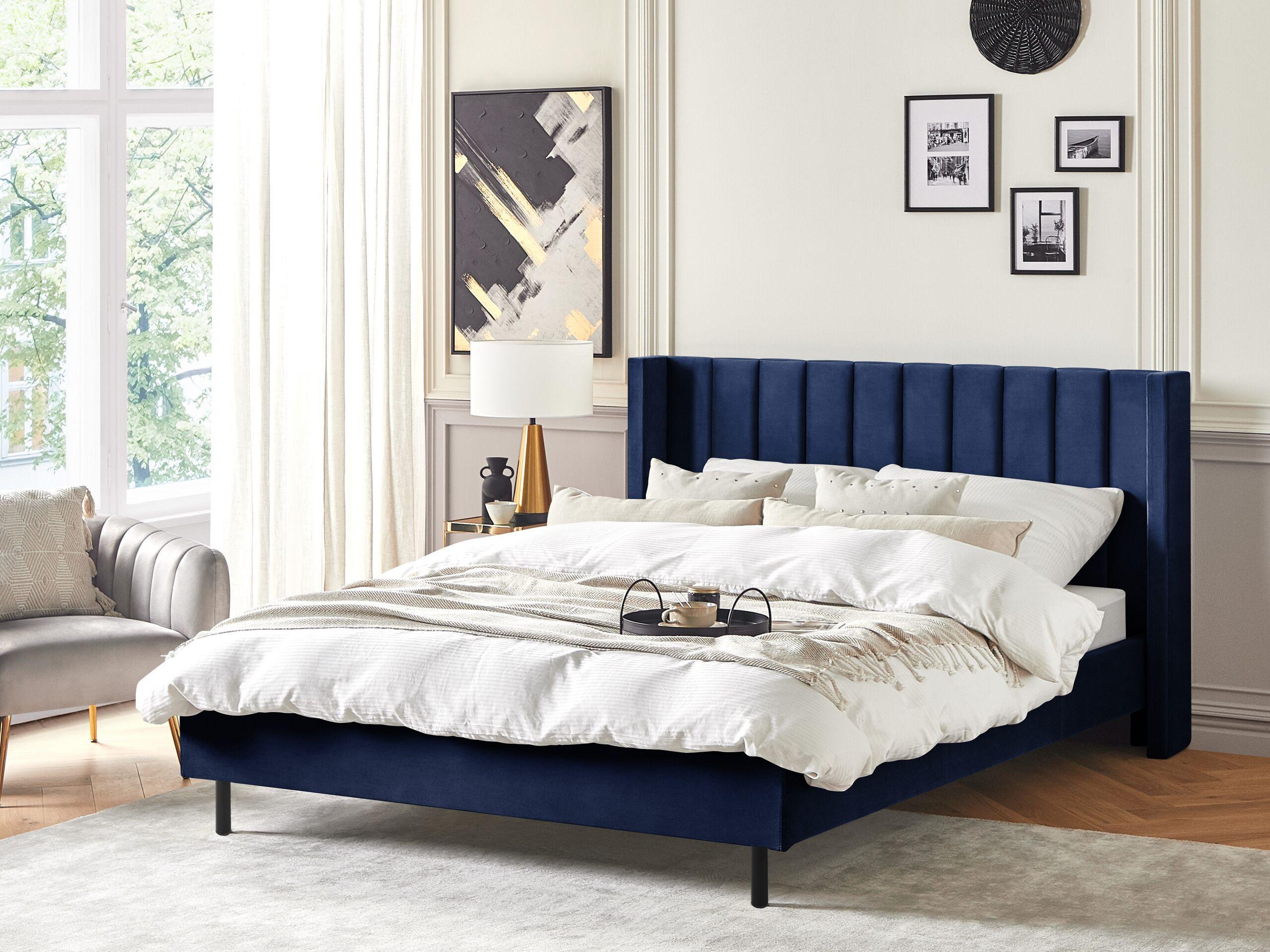 Beliani Bett mit Lattenrost aus Samtstoff Modern VILLETTE  