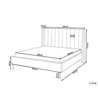 Beliani Bett mit Lattenrost aus Samtstoff Modern VILLETTE  