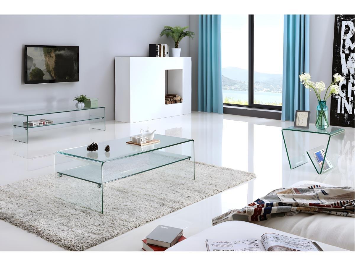 Vente-unique Couchtisch Glas ZENIA  