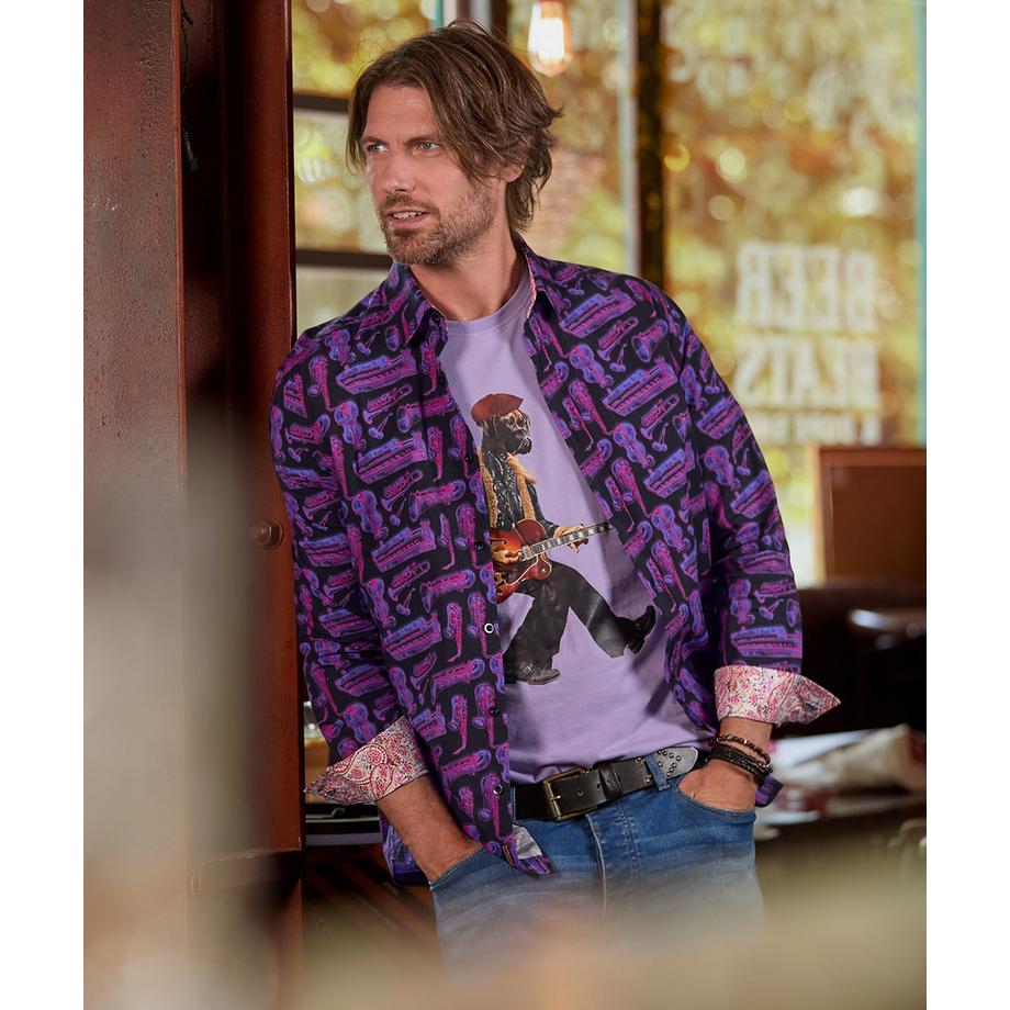 Joe Browns Camicia Maniche Lunghe Motivo Sassofono  