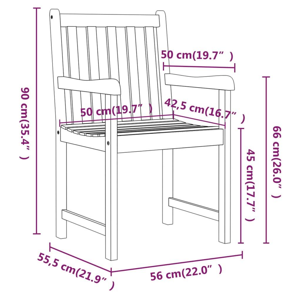 VidaXL Chaise de jardin bois d'acacia  