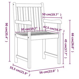 VidaXL Chaise de jardin bois d'acacia  