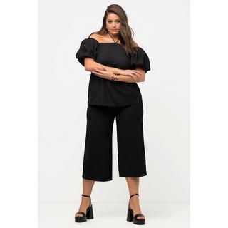 Ulla Popken  Blouse avec décolleté Carmen. Taille smockée et manches courtes. 