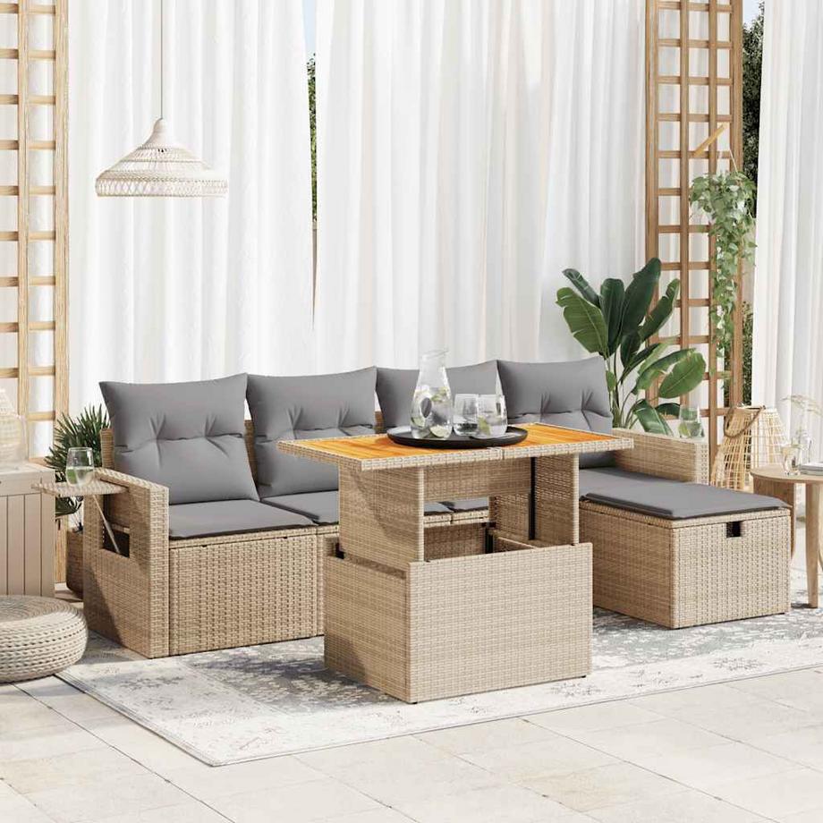 VidaXL set divano da giardino Polirattan  