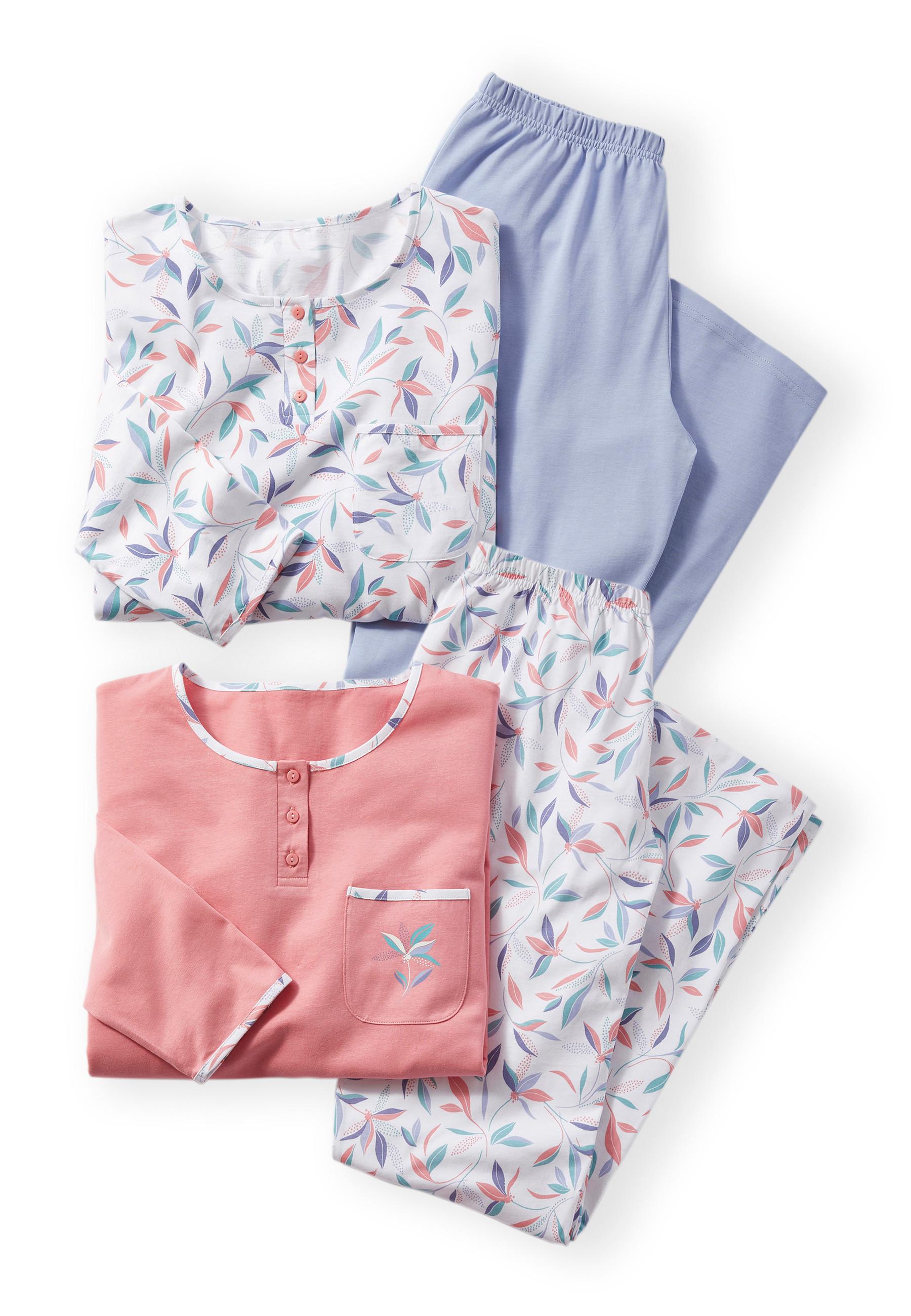 Image of 2er-pack Jersey-pyjamas Aus Reiner Gekämmter Baumwolle. Unisex Rosa 38/40