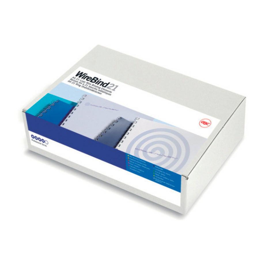 GBC  GBC Drahtbinderücken 14mm A4 IB161438 silber, 21 Ringe 100 Stück 