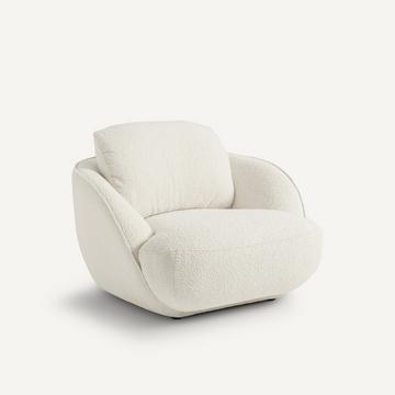 Fauteuil boule tissu bouclette