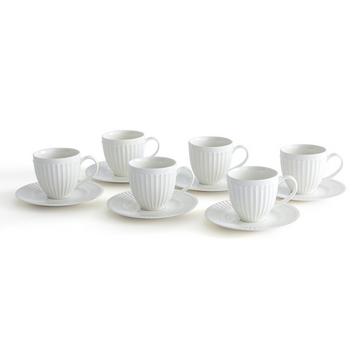 Lot de 6 tasses à thé et sous-tasses