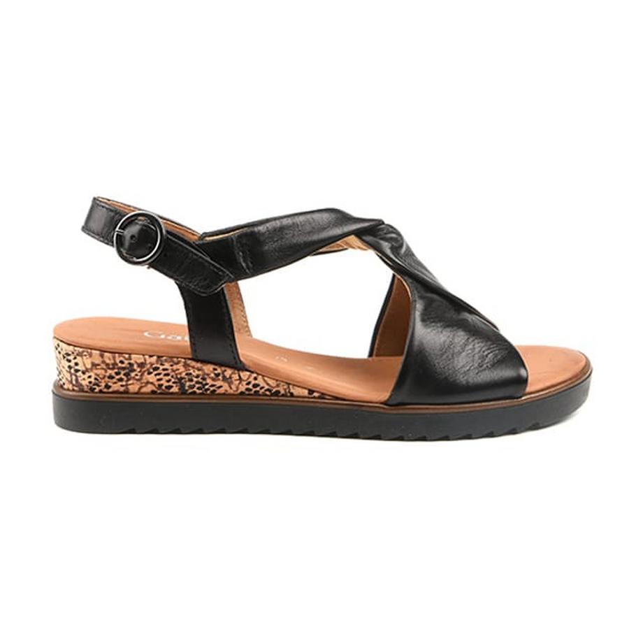 Gabor Sandali con zeppa in pelle  