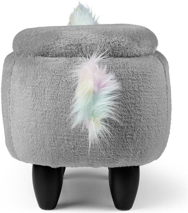 ZOOSY  Tabouret Zoosy Licorne "Enea" Gris, avec compartiment 