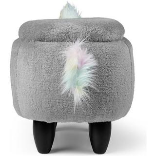 ZOOSY  Tabouret Zoosy Licorne "Enea" Gris, avec compartiment 