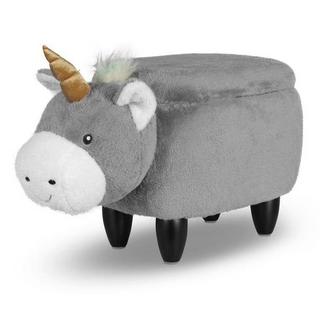 ZOOSY  Tabouret Zoosy Licorne "Enea" Gris, avec compartiment 