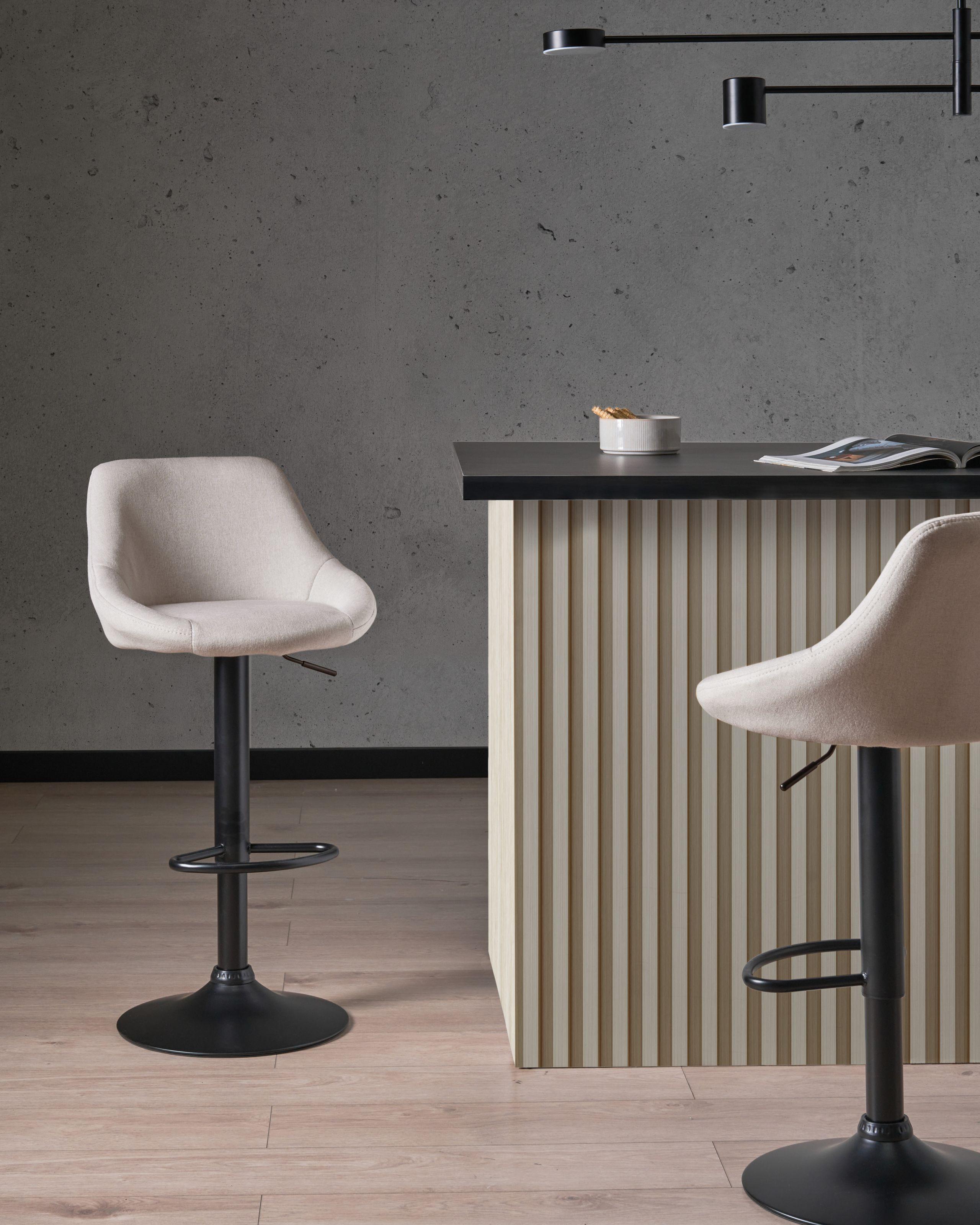 Beliani Lot de 2 tabourets de bar en Tissu Moderne MEDULIN  