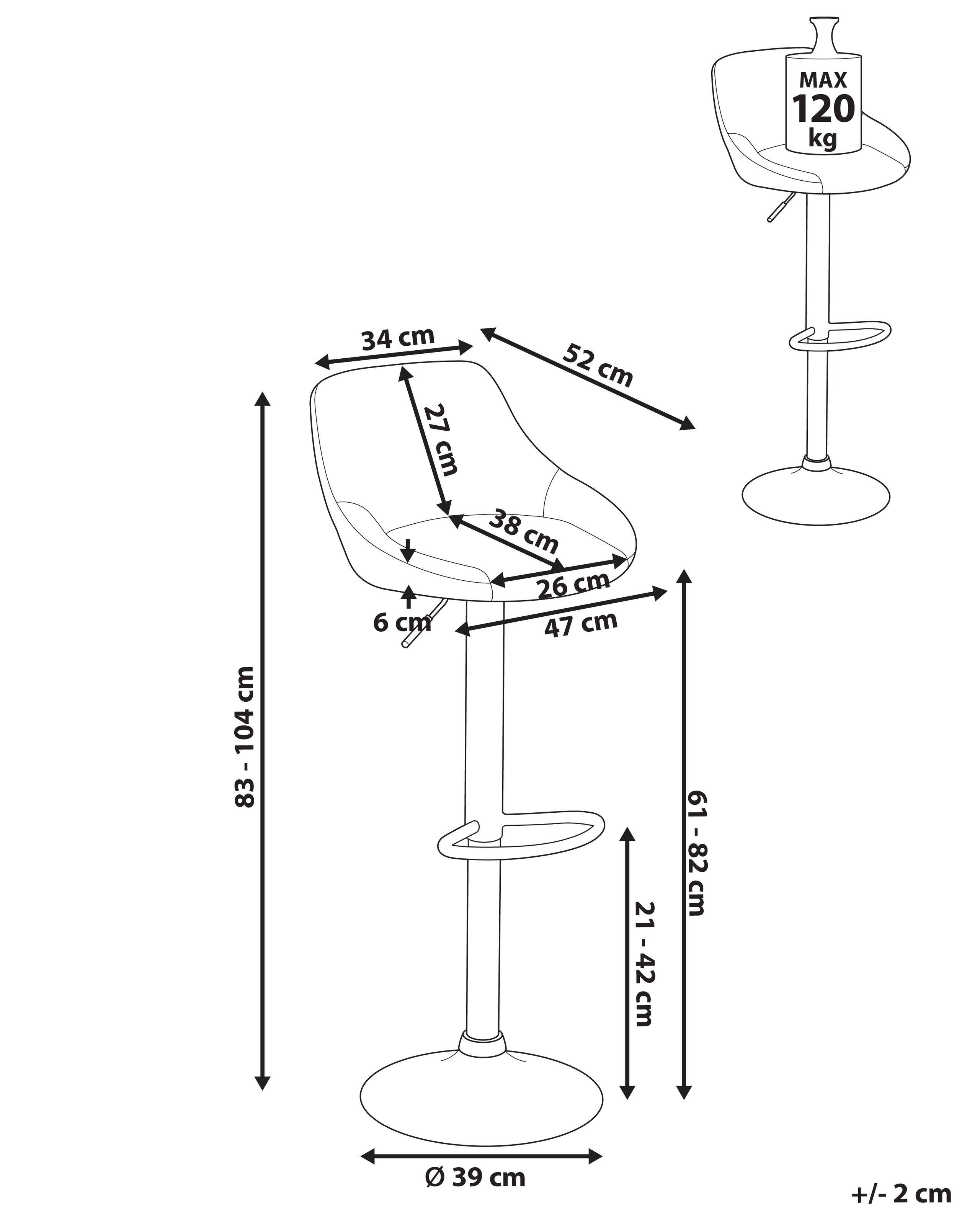 Beliani Lot de 2 tabourets de bar en Tissu Moderne MEDULIN  