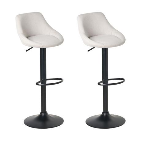 Beliani Lot de 2 tabourets de bar en Tissu Moderne MEDULIN  