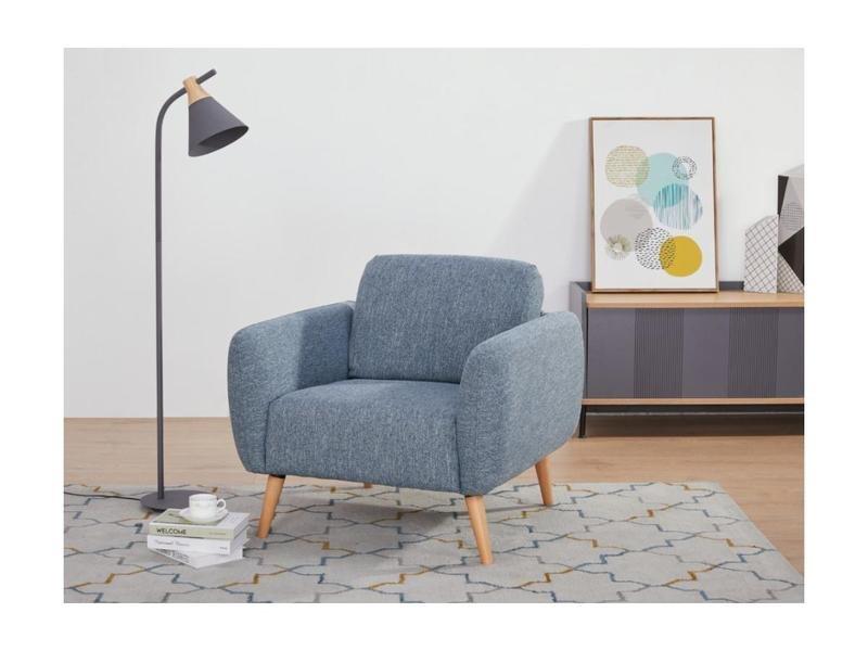 Vente-unique Fauteuil en tissu MAGELAN - Bleu clair  