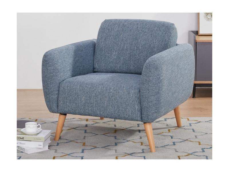 Vente-unique Fauteuil en tissu MAGELAN - Bleu clair  