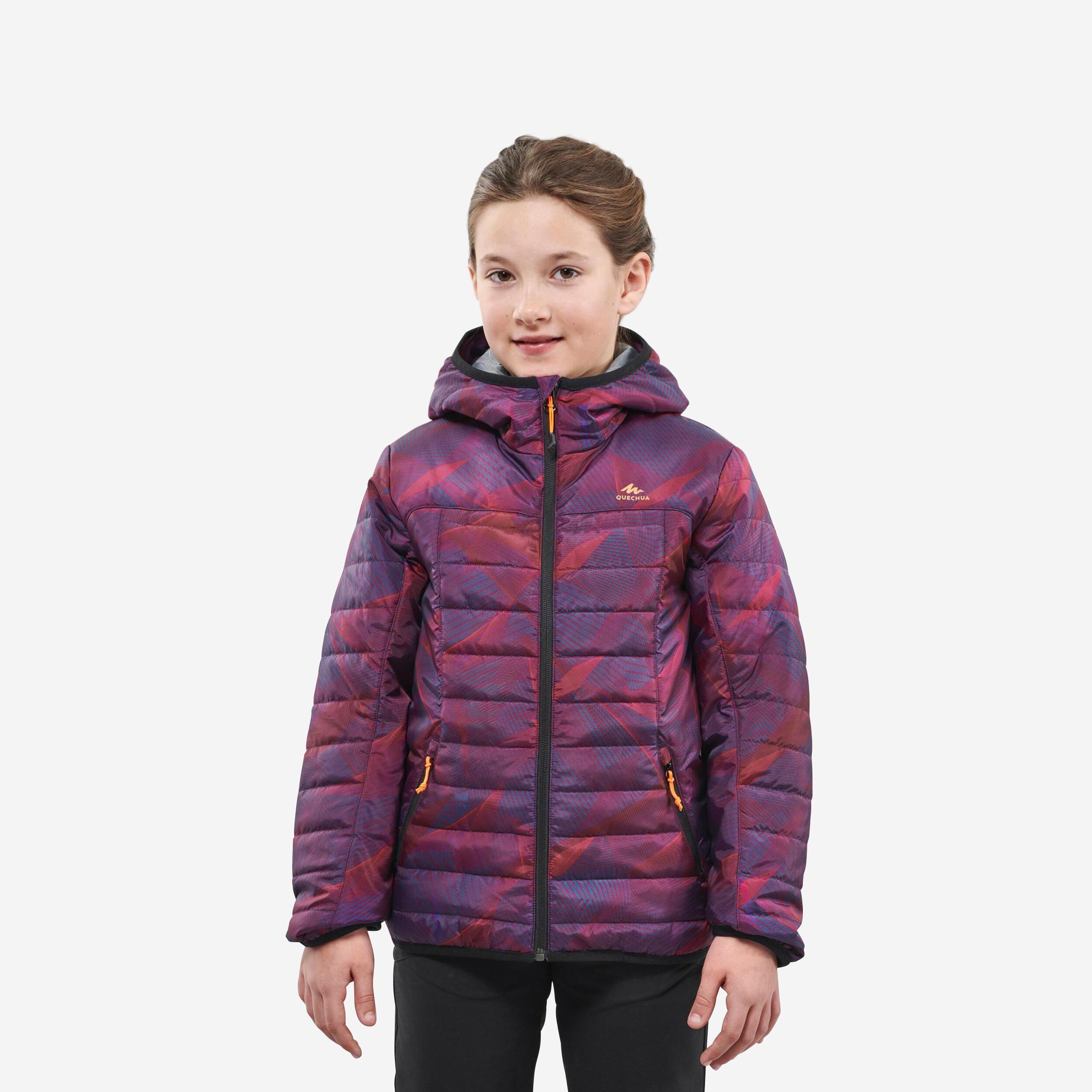 Image of Wattierte Jacke - Mh500 Unisex Violett Bedruckt 123-130CM