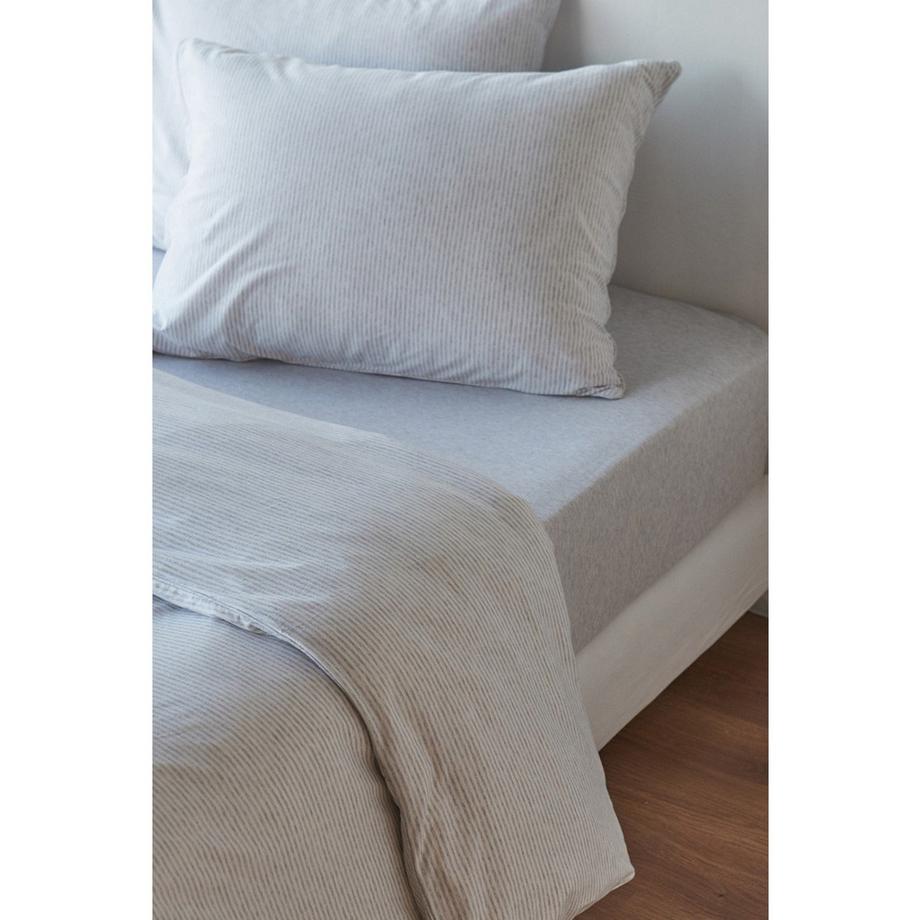 Living Home Melange Jersey Streifen Bettwäsche Set  