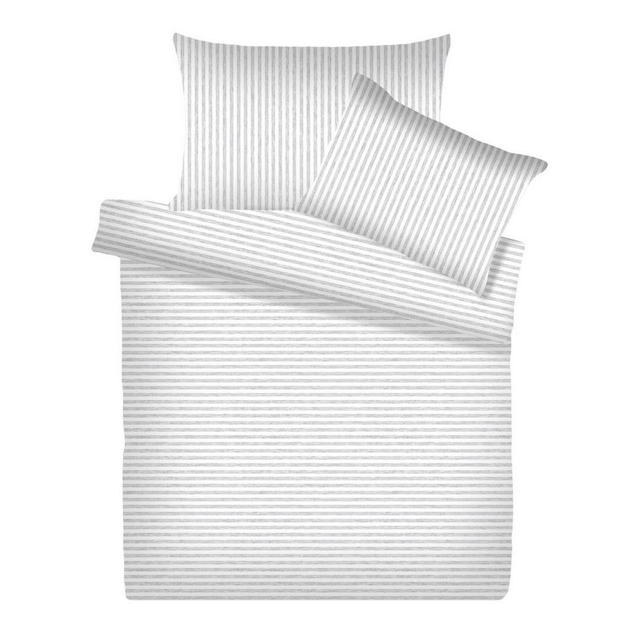 Living Home Melange Jersey Streifen Bettwäsche Set  