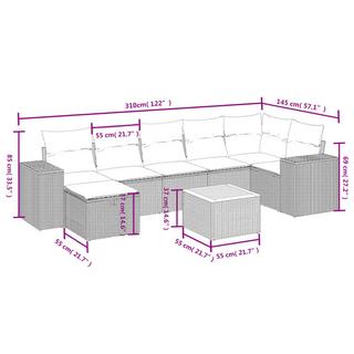 VidaXL Garten sofagarnitur poly-rattan  