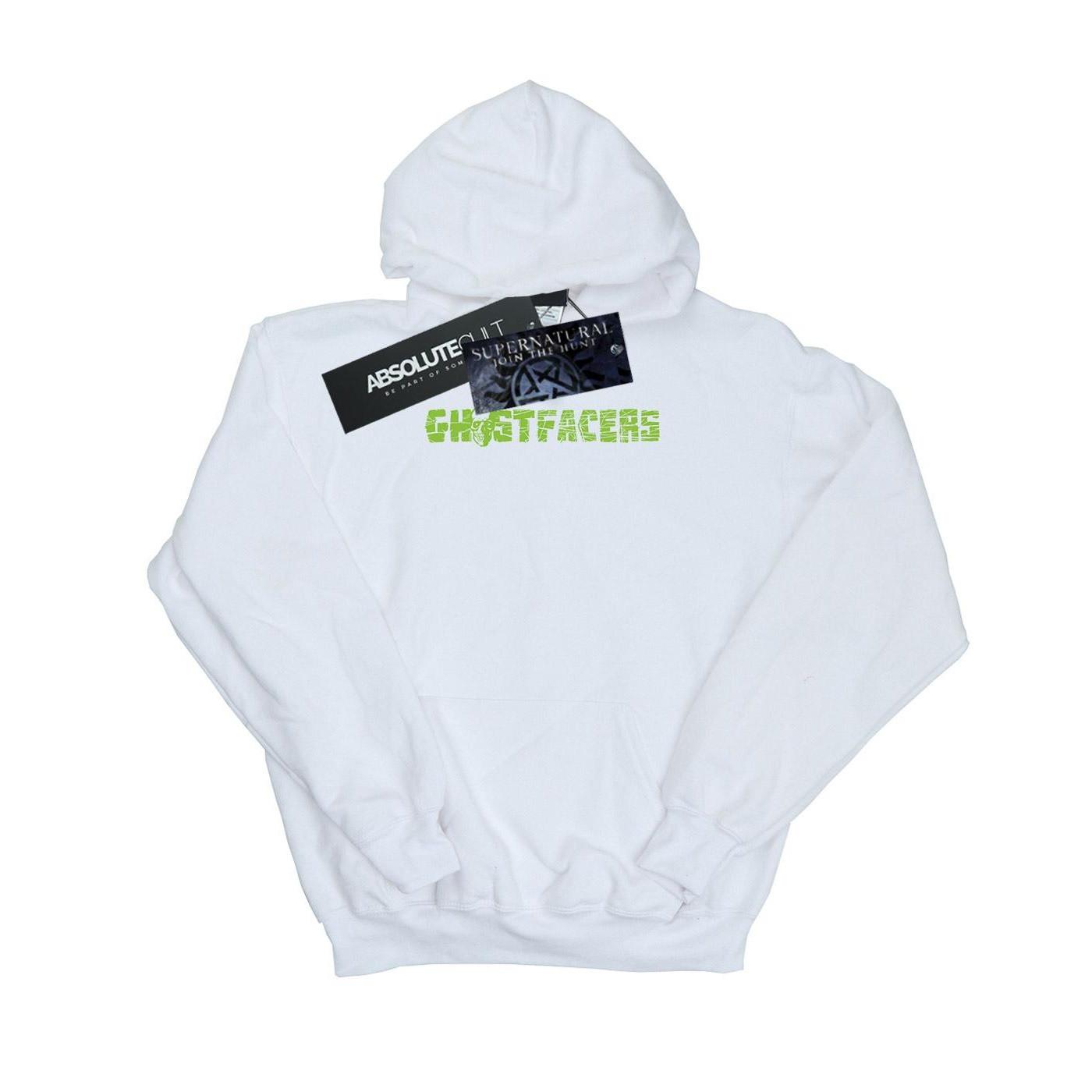 Image of Ghostfacers Logo Kapuzenpullover Damen Weiss XXL