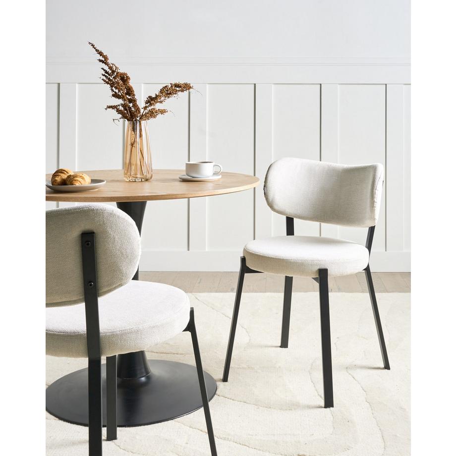 Beliani Lot de 2 chaises de salle à manger en Tissu  BRONTE  