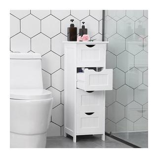 Calicosy Chiffonnier de rangement 4 tiroirs blanc - L30 x H82 cm  