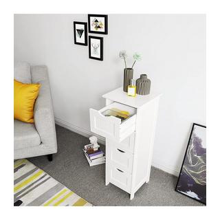 Calicosy Chiffonnier de rangement 4 tiroirs blanc - L30 x H82 cm  