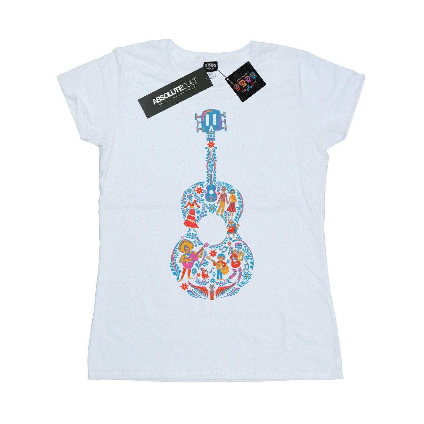 Image of Coco Guitar Pattern Tshirt Damen Weiss S