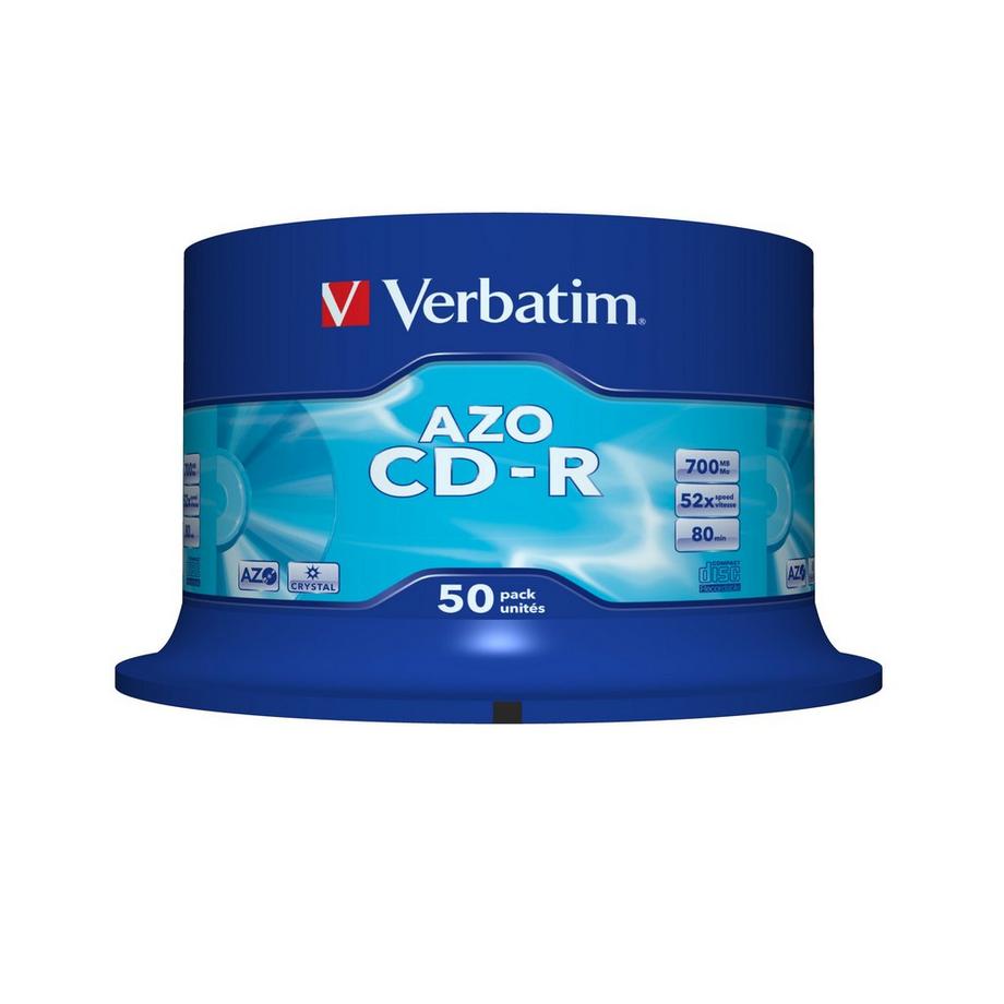 Verbatim  Verbatim CD-R AZO Crystal 700 MB 52x 50 Stück(e) 