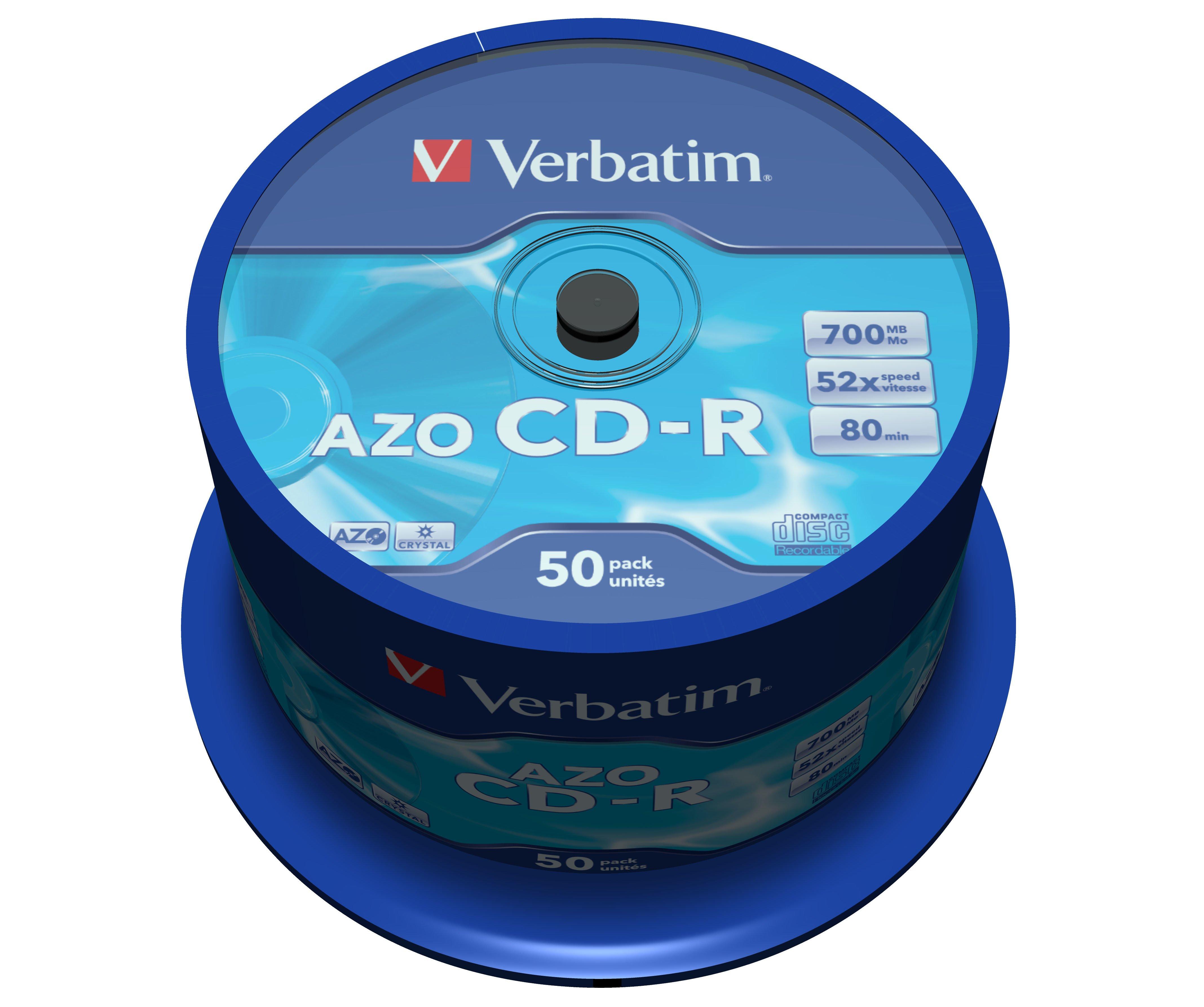 Verbatim  Verbatim CD-R AZO Crystal 700 Mo 50 pièce(s) 