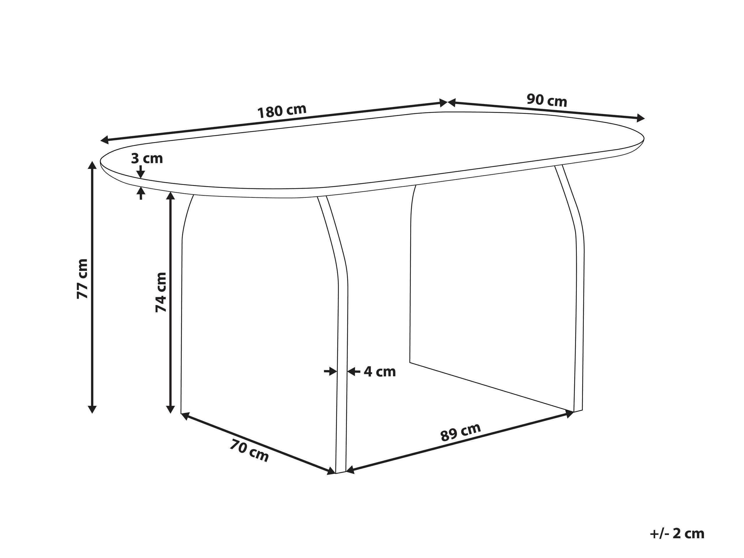 Beliani Table de repas en Acacia Rustique SKYE  