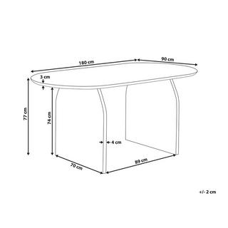 Beliani Table de repas en Acacia Rustique SKYE  