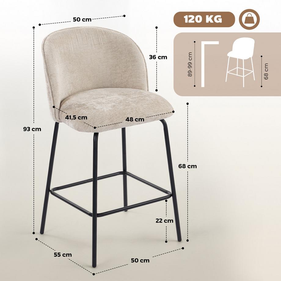 HOMCOM Tabouret de bar  