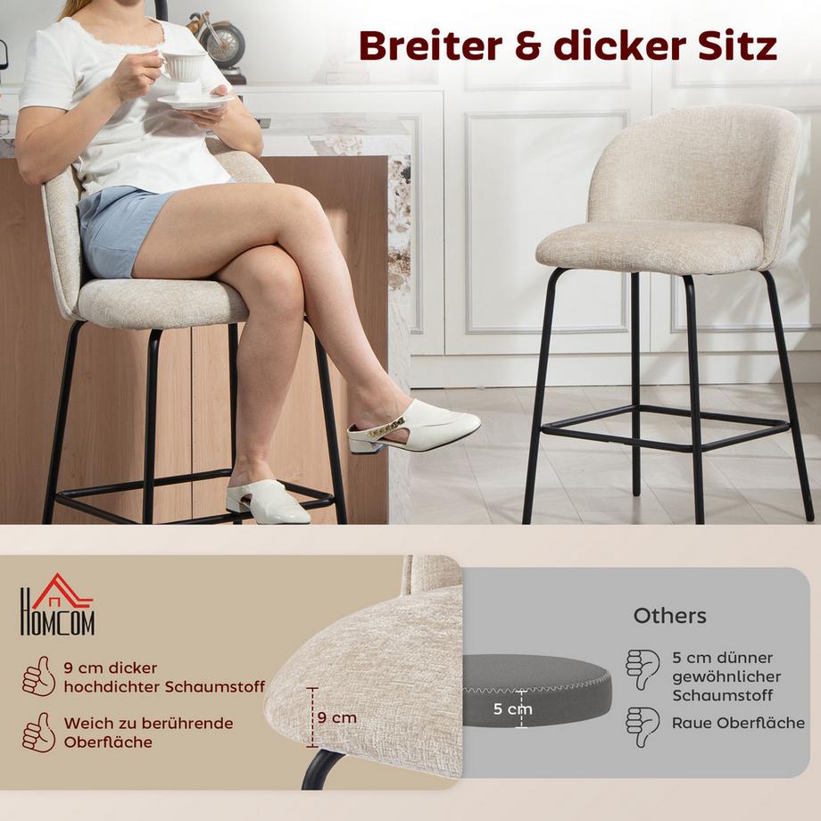 HOMCOM Tabouret de bar  