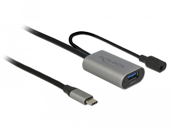 DeLock  85391 cavo USB 5 m USB 3.2 Gen 1 (3.1 Gen 1) USB A USB C Nero, Grigio 