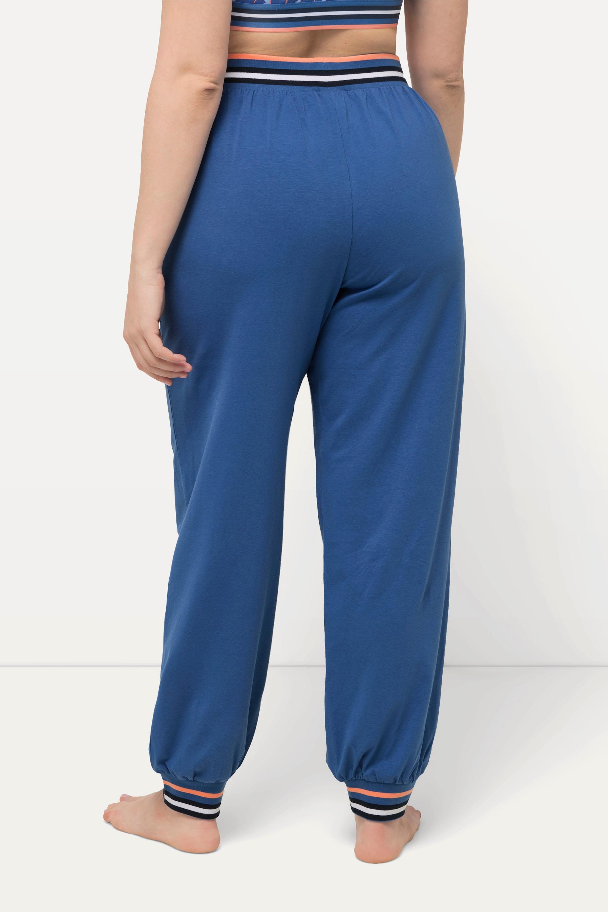 Ulla Popken  Pantaloni loungewear con cintura elastica e orli a righe 