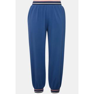 Ulla Popken  Pantaloni loungewear con cintura elastica e orli a righe 