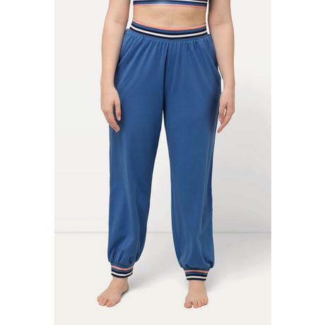 Ulla Popken  Pantaloni loungewear con cintura elastica e orli a righe 