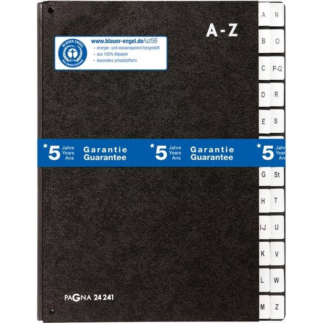 PAGNA Pultordner, DIN A4, 24 Fächer, A - Z, schwarz