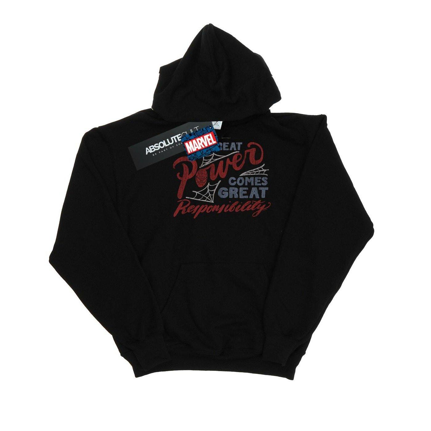 Image of Spiderman Great Responsibility Kapuzenpullover Mädchen Schwarz 152-158