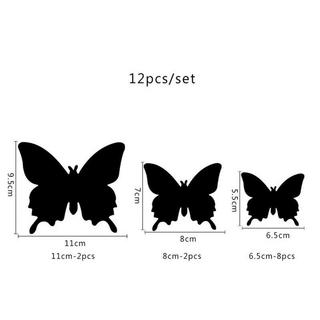 HOD Health and Home 12pcs 3D Mirror Butterfly Wandaufkleber Abnehmbares Aufkleber Wandkunst -Wohnkultur  