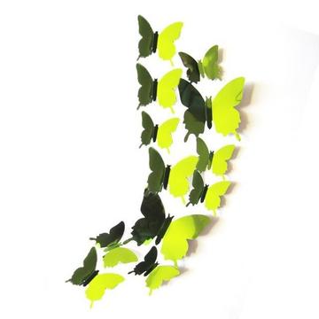12pcs 3D Mirror Butterfly Wandaufkleber Abnehmbares Aufkleber Wandkunst -Wohnkultur