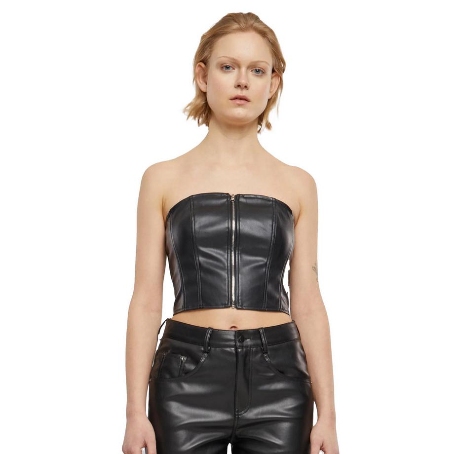 URBAN CLASSICS Top Bandeau con Cerniera Anteriore  