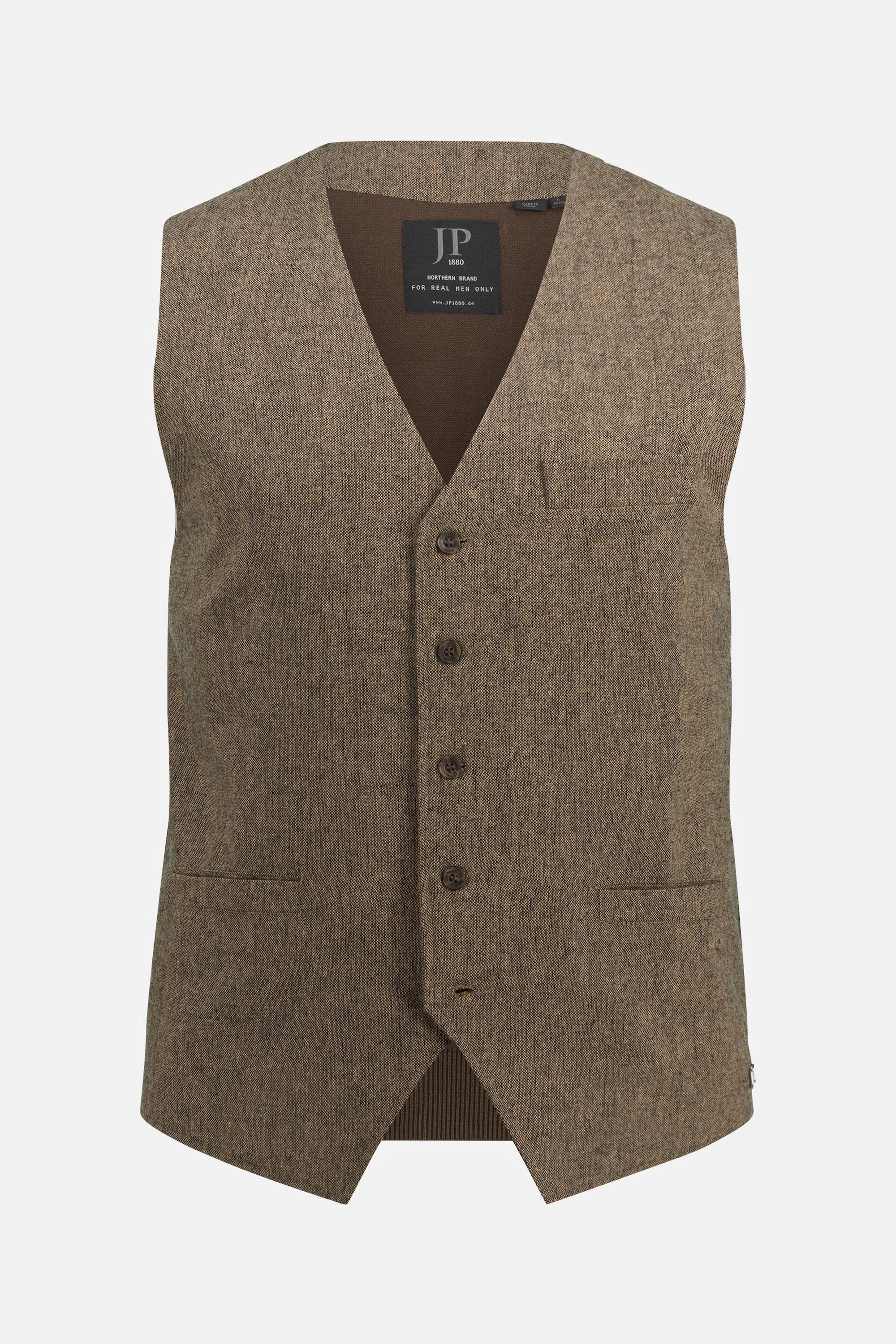 JP1880 Gilet in tweed tradizionale misto lana motivo sale e pepe schiena in maglia  