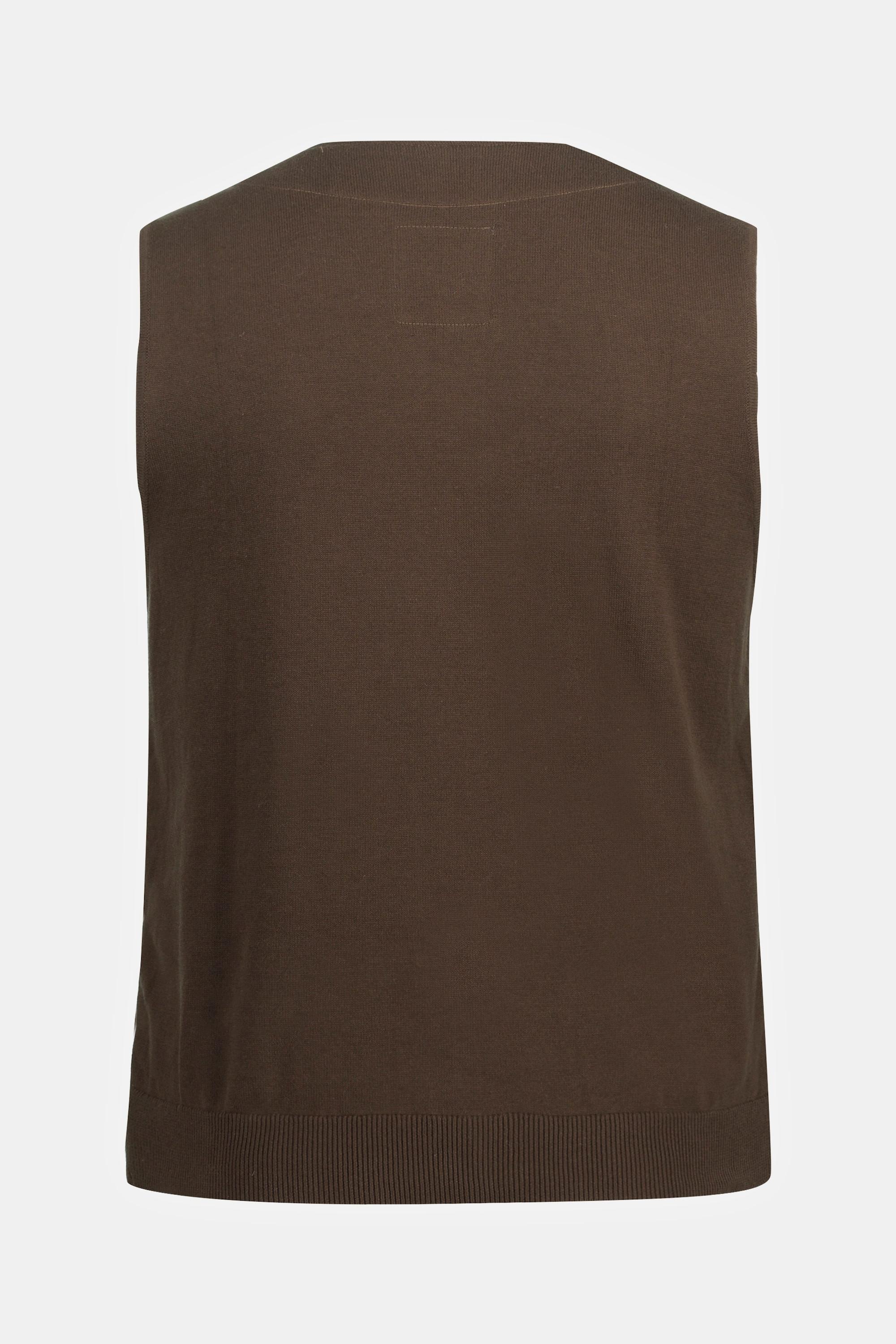 JP1880 Gilet in tweed tradizionale misto lana motivo sale e pepe schiena in maglia  