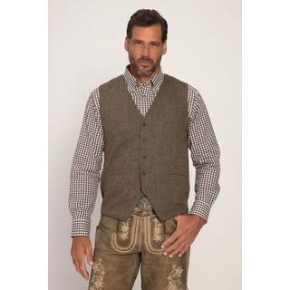 JP1880 Gilet in tweed tradizionale misto lana motivo sale e pepe schiena in maglia  